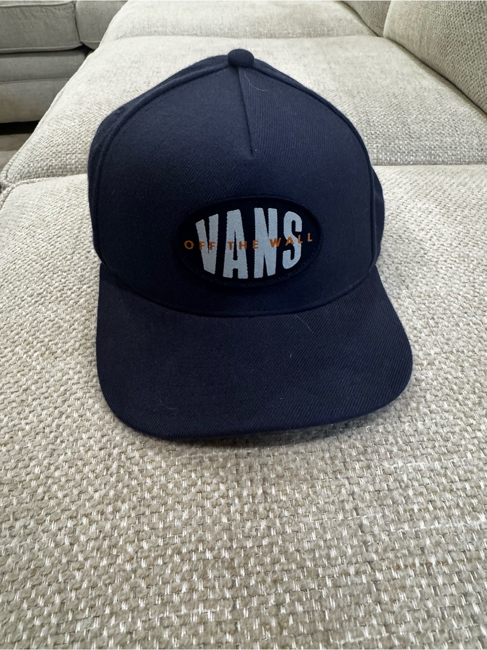 Vans Navy and Orange Logo Snapback Hat
